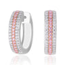 Rosyle 18ct White Gold Round Cut 0.50ctw Argyle Authenticated Pink & White Diamonds Earrings