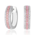 Rosyle 18ct White Gold Round Cut 0.50ctw Argyle Authenticated Pink & White Diamonds Earrings
