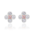 Rosyle 18ct White and Rose Gold Round Cut 0.30ctw Argyle Authenticated Pink & White Diamonds Earrings