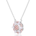 Rosyle 18ct White Gold Round & Marquise Cut 0.38ctw Argyle Authenticated Pink & White Diamonds Pendant