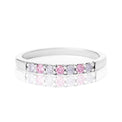 Rosyle 18ct White Gold Round Cut 0.23ctw Argyle Authenticated Pink & White Diamonds Ring