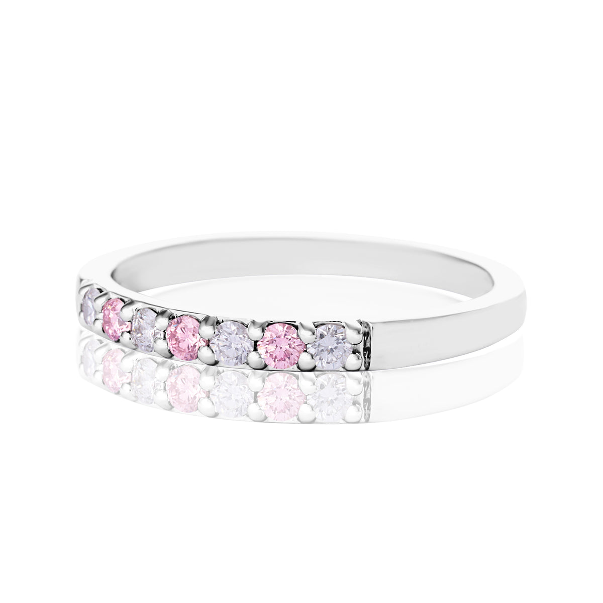 elegant ring, Rosyle 18ct White Gold Round Cut 0.23ctw Argyle Authenticated Pink & White Diamonds Ring