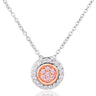 A close view of Rosyle 18ct White & Rose Gold Round Cut 0.14ctw Argyle Authenticated Pink & White Diamonds Pendant