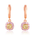 Rosyle 18ct Yellow and Rose Gold Round Cut 0.75ctw Argyle Authenticated Pink & Yellow Diamond Earrings