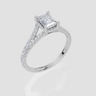 18ct White Gold Emerald Cut 1.13 Carat tw of  Diamond Ring