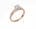 18ct Rose Gold Round Cut 0.82 Carat tw of Lab-Grown Diamond Ring