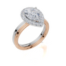 18ct Rose Gold Pear Cut 1.84 Carat tw of Lab-Grown Diamond Ring and 18ct White Gold Lab-Grown Band