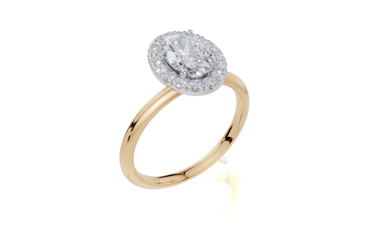 18ct Yellow Gold Oval Cut 1.24 Carat tw of Lab-Grown Diamond Ring
