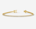 9CT Yellow Gold Round Cut 2.20 Carat tw of Diamonds Tennis Bracelet