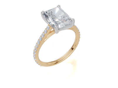 18ct Yellow Gold Radiant Cut 3.33 Carat tw of  Diamond Ring