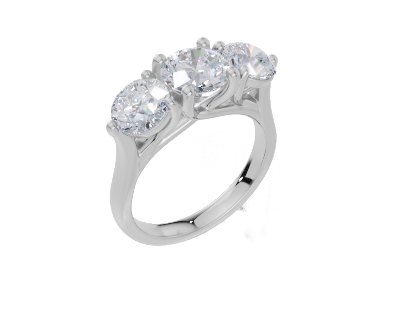 18ct Yellow Gold Round Cut 2.50 Carat tw of Diamond Ring