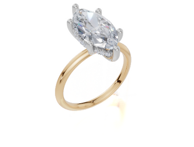 18ct Yellow Gold Marquise Cut 3.11 Carat tw of  Diamond Ring