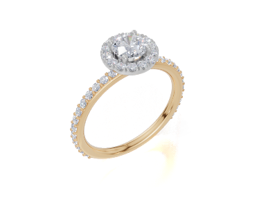 18ct Yellow Gold Round Cut 1.00 Carat tw of  Diamond Ring