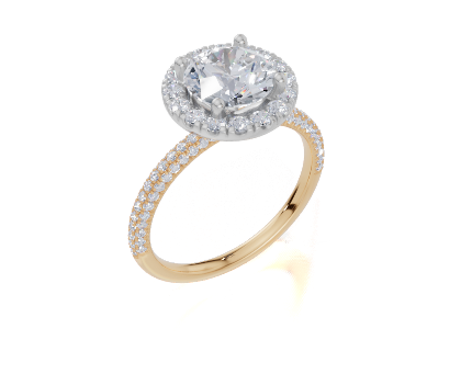 18ct Yellow Gold Round Cut 2.12 Carat tw of Lab-Grown Diamond Ring