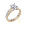 18ct Yellow Gold Oval Cut 1.38 Carat tw of  Diamond Ring and 18ct White Gold 0.30 Carat tw of   Diamond Band
