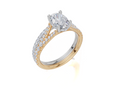 18ct Yellow Gold Oval Cut 1.38 Carat tw of  Diamond Ring and 18ct White Gold 0.30 Carat tw of   Diamond Band