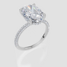 18ct White Gold Oval Cut 4.42 Carat tw of Lab-Grown Diamond Ring