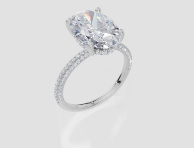 18ct White Gold Oval Cut 4.42 Carat tw of Lab-Grown Diamond Ring