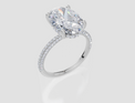 18ct White Gold Oval Cut 4.42 Carat tw of Lab-Grown Diamond Ring