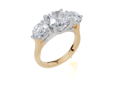 18ct Yellow Gold Round Cut 3.50 Carat tw of Lab-Grown Diamond Ring