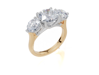 18ct Yellow Gold Round Cut 3.50 Carat tw of Lab-Grown Diamond Ring