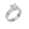 18ct White Gold Princess Cut 1.45 Carat tw of  Diamond Ring and 18ct White Gold 0.35 Carat tw of   Diamond Band
