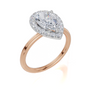 18ct Rose Gold Pear Cut 1.84 Carat tw of  Diamond Ring