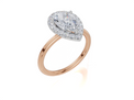 18ct Rose Gold Pear Cut 1.84 Carat tw of  Diamond Ring