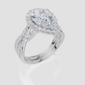 18ct White Gold Pear Cut 2.54 Carat tw of Lab-Grown Diamond Ring and 18ct White Gold 0.20 Carat tw of Lab-Grown  Diamond Band