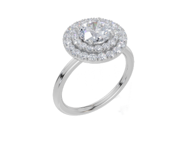 18ct White Gold Round Cut 1.46 Carat tw of  Diamond Ring