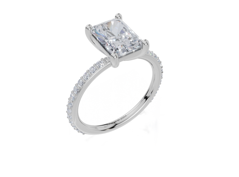 18ct White Gold Radiant Cut 2.33 Carat tw of Lab-Grown Diamond Ring
