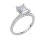 18ct White Gold Emerald Cut 1.89 Carat tw of Lab-Grown Diamond Ring