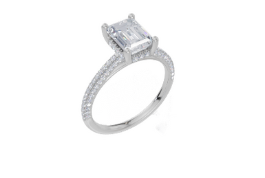 18ct White Gold Emerald Cut 1.89 Carat tw of Lab-Grown Diamond Ring