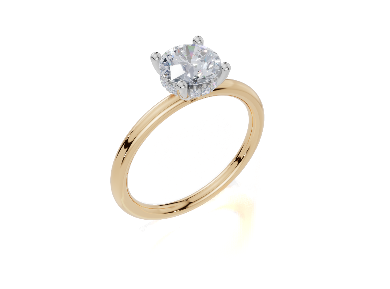 18ct Yellow Gold Round Cut 1.05 Carat tw of Lab-Grown Diamond Ring