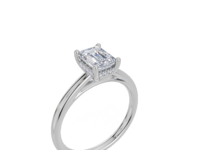 18ct White Gold Emerald Cut 1.05 Carat tw of Lab-Grown Diamond Ring