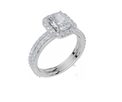 18ct White Gold Radiant Cut 1.56 Carat tw of Lab-Grown Diamond Ring and 18ct White Gold 0.38 Carat tw of Lab-Grown  Diamond Band