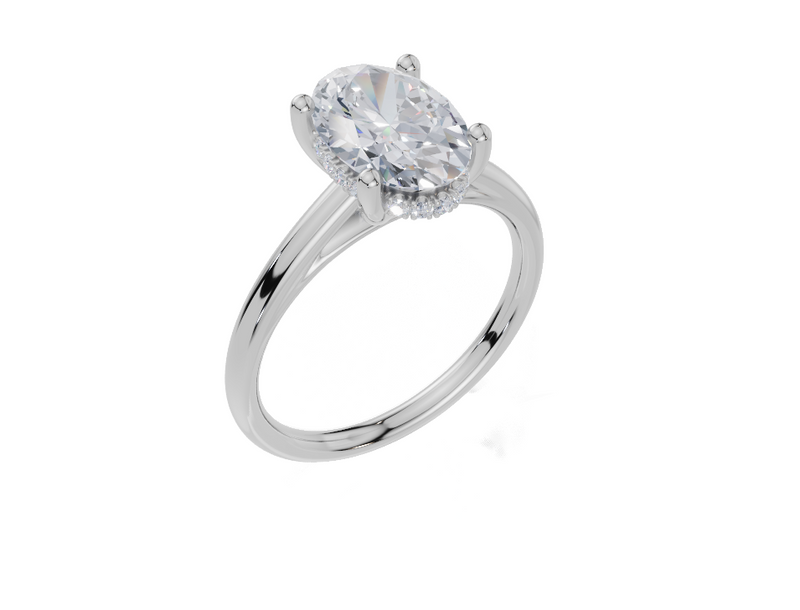 18ct White Gold Oval Cut 2.09 Carat tw of  Diamond Ring