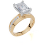 18ct Yellow Gold Emerald Cut 3.36 Carat tw of Lab-Grown Diamond Ring