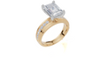 18ct Yellow Gold Emerald Cut 3.36 Carat tw of Lab-Grown Diamond Ring