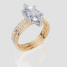 18ct Yellow Gold Marquise Cut 2.42 Carat tw of  Diamond Ring and 18ct Yellow Gold 0.36 Carat tw of   Diamond Band