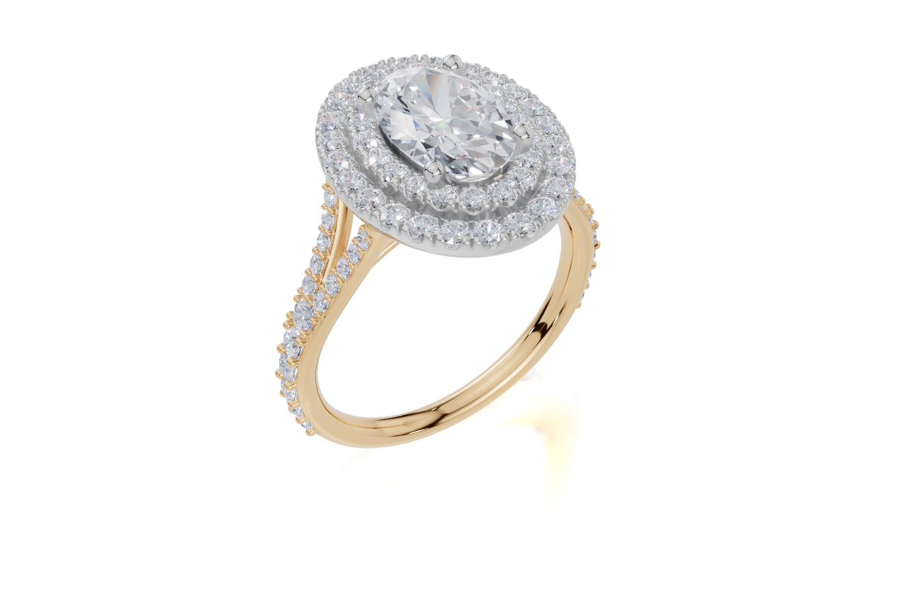 18ct Yellow Gold Oval Cut 2.31 Carat tw of  Diamond Ring