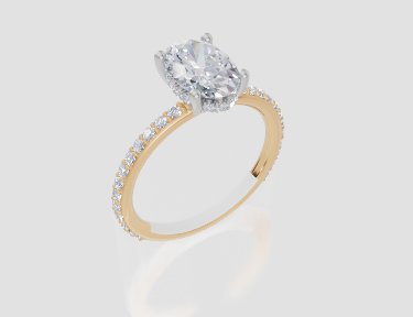 18ct Yellow Gold Oval Cut 1.91 Carat tw of Lab-Grown Diamond Ring