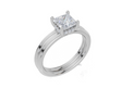 18ct White Gold Princess Cut 1.06 Carat tw of Lab-Grown Diamond Ring and 18ct White Gold Lab-Grown Band