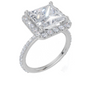 18ct White Gold Princess Cut 4.66 Carat tw of  Diamond Ring