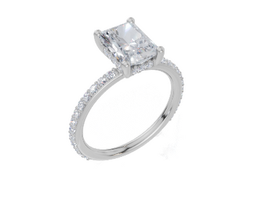 18ct White Gold Radiant Cut 1.90 Carat tw of Lab-Grown Diamond Ring
