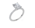 18ct White Gold Radiant Cut 1.90 Carat tw of Lab-Grown Diamond Ring