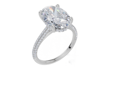 18ct White Gold Oval Cut 4.42 Carat tw of  Diamond Ring