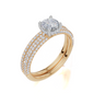 18ct Yellow Gold Round Cut 0.86 Carat tw of  Diamond Ring and 18ct Yellow Gold 0.35 Carat tw of   Diamond Band