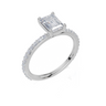 18ct White Gold Emerald Cut 1.32 Carat tw of Lab-Grown Diamond Ring