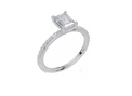 18ct White Gold Emerald Cut 1.32 Carat tw of Lab-Grown Diamond Ring